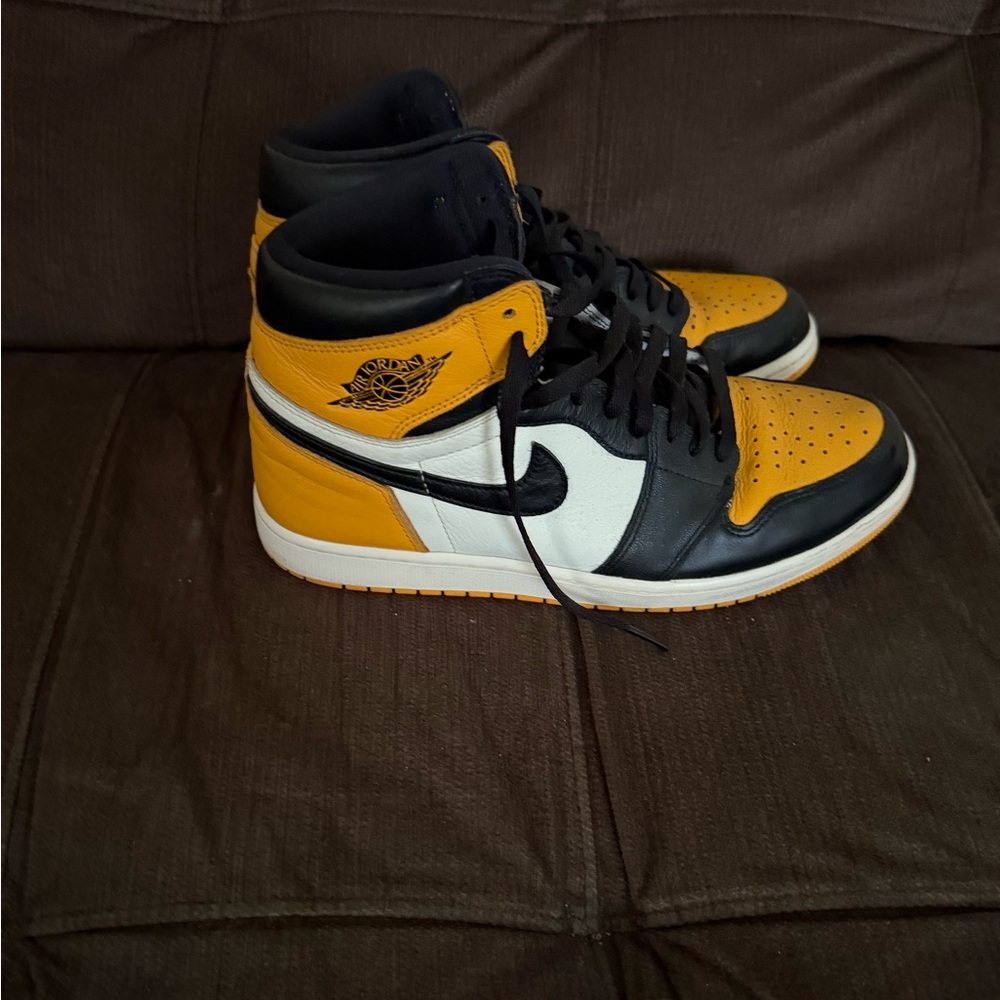 Nike Air Jordan High Top Sneakers - Black, Yellow, White